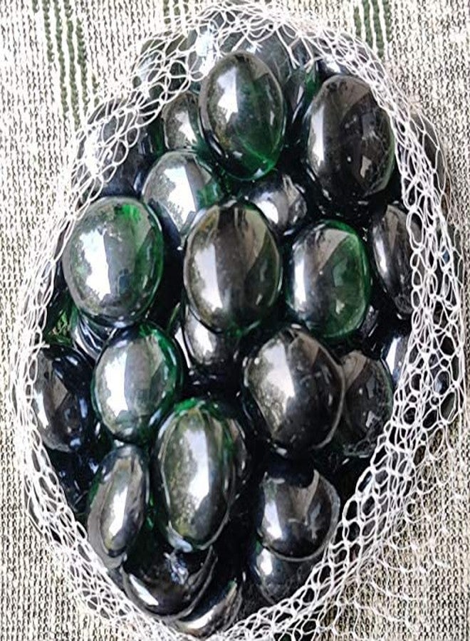 Parakh Sea Green Shaded Flat Round Marbles Pebbles for Vase Fillers, Glass Gems Stone, Table Scatter, Landscaping, Aquarium Fish Tank, Party Decoration, Crystal Rocks 300gm (40 Pieces) - Image 4